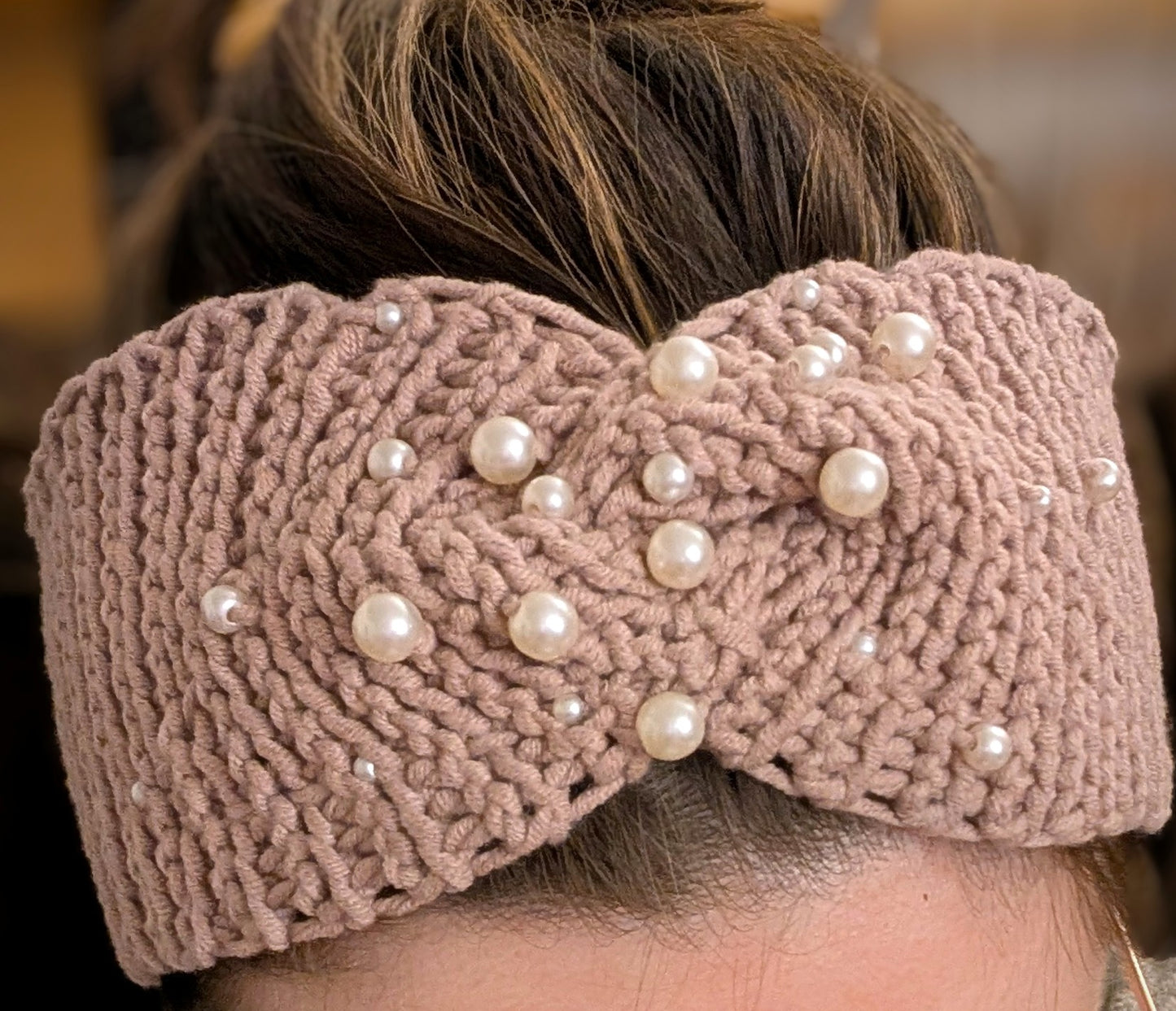 Wrapped up- Wide Crocheted Beaded Headband