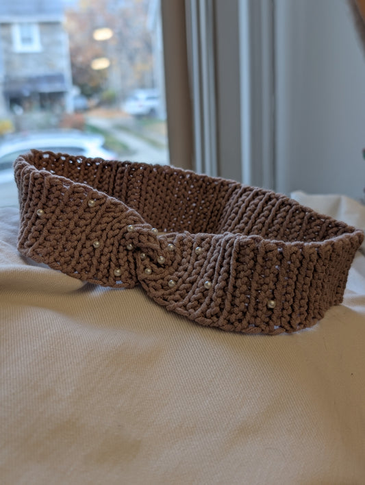 Wrapped Up- Skinny Crocheted Beaded Headband